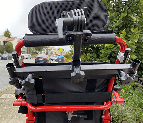 back view of the hearest of the wheelchair