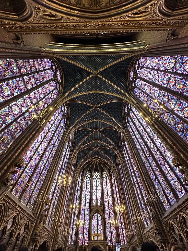 A gorgeous gothic chapel with tons of stained glass and very high ceilings.
