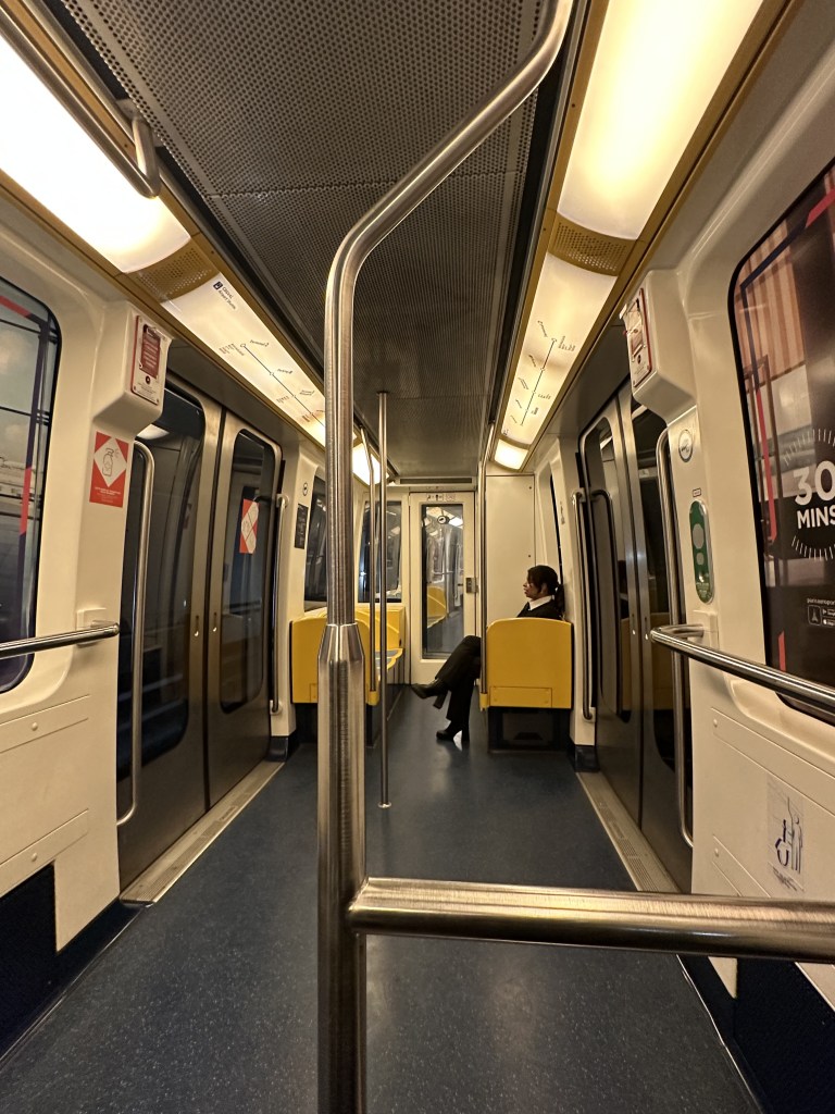 The inside of the CDGVal train.